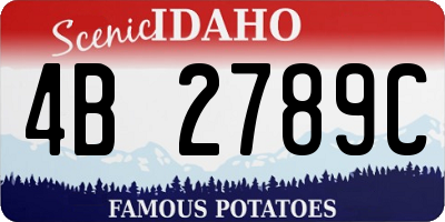 ID license plate 4B2789C