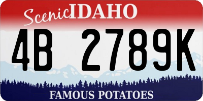 ID license plate 4B2789K