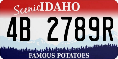 ID license plate 4B2789R