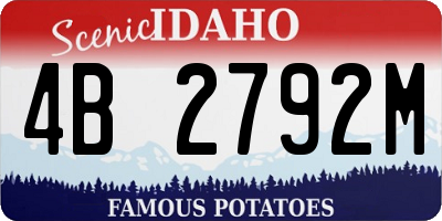 ID license plate 4B2792M