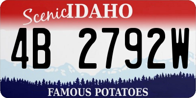 ID license plate 4B2792W