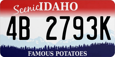 ID license plate 4B2793K