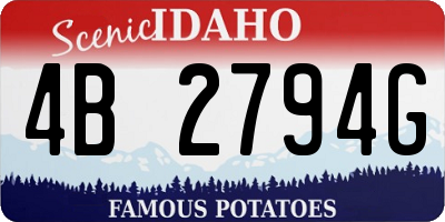 ID license plate 4B2794G