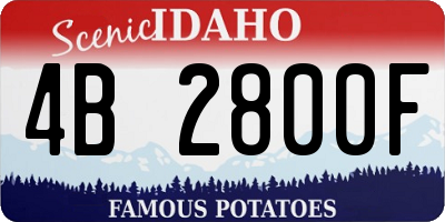 ID license plate 4B2800F