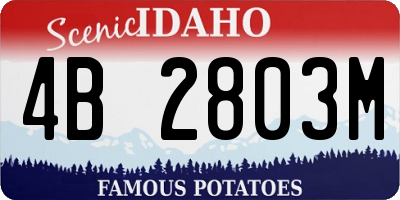 ID license plate 4B2803M