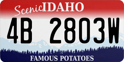 ID license plate 4B2803W