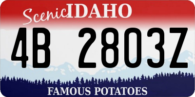 ID license plate 4B2803Z