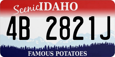 ID license plate 4B2821J