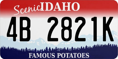 ID license plate 4B2821K