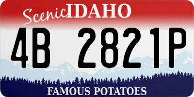 ID license plate 4B2821P