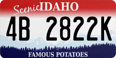 ID license plate 4B2822K