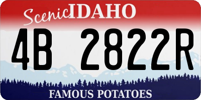 ID license plate 4B2822R
