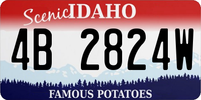 ID license plate 4B2824W