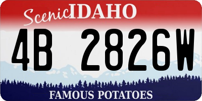 ID license plate 4B2826W