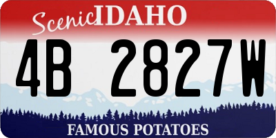 ID license plate 4B2827W