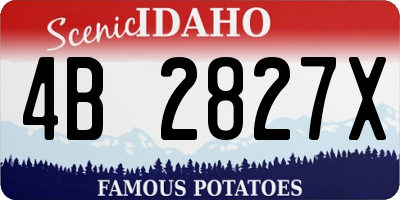 ID license plate 4B2827X