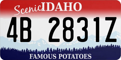 ID license plate 4B2831Z