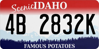 ID license plate 4B2832K