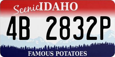 ID license plate 4B2832P