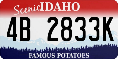 ID license plate 4B2833K