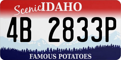 ID license plate 4B2833P
