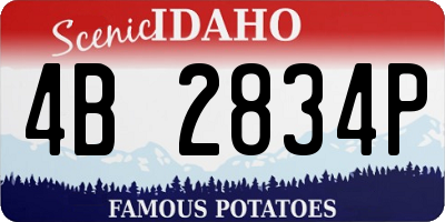 ID license plate 4B2834P
