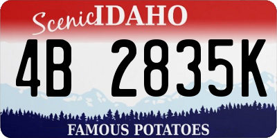 ID license plate 4B2835K