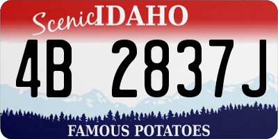 ID license plate 4B2837J
