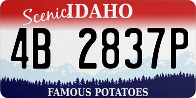 ID license plate 4B2837P