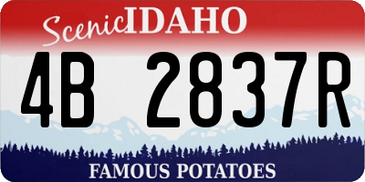 ID license plate 4B2837R