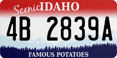 ID license plate 4B2839A