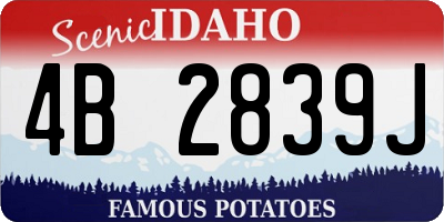 ID license plate 4B2839J