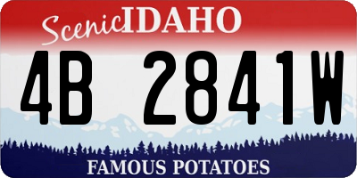ID license plate 4B2841W
