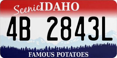 ID license plate 4B2843L