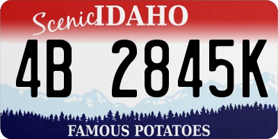 ID license plate 4B2845K