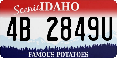 ID license plate 4B2849U