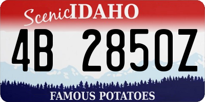 ID license plate 4B2850Z