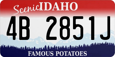 ID license plate 4B2851J