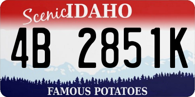 ID license plate 4B2851K