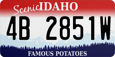 ID license plate 4B2851W