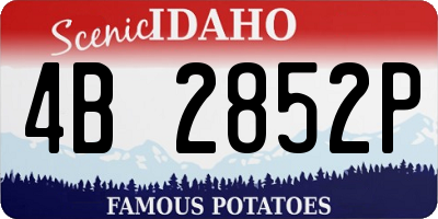 ID license plate 4B2852P