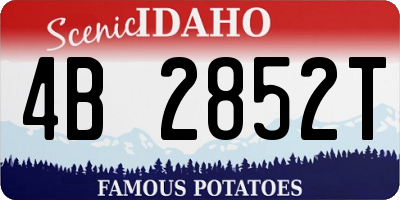 ID license plate 4B2852T