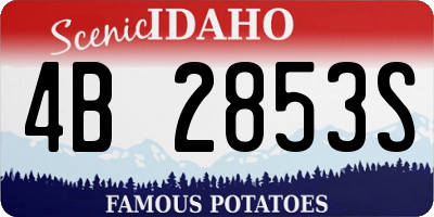 ID license plate 4B2853S