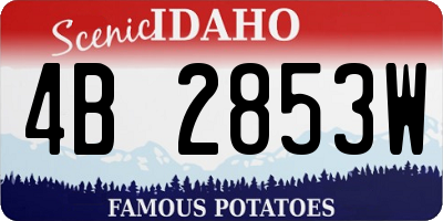 ID license plate 4B2853W