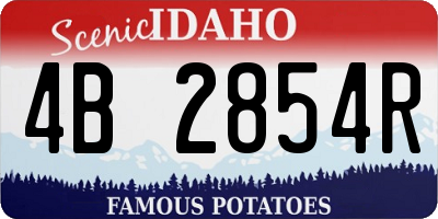 ID license plate 4B2854R
