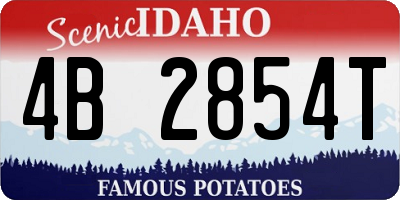 ID license plate 4B2854T