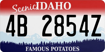 ID license plate 4B2854Z