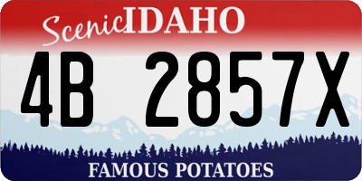ID license plate 4B2857X