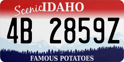 ID license plate 4B2859Z