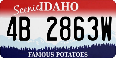 ID license plate 4B2863W